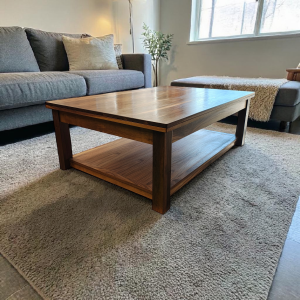 A coffee table that converts into a games table