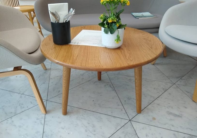 Rustic oak cafe table