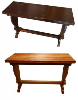 Rimu hall table — before and after