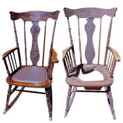 Carved armchair — before and after