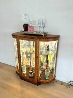 Bow-front display cabinet