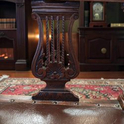 Lyre-back corner chair — repair