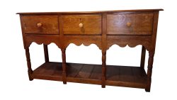 Three-drawer console table